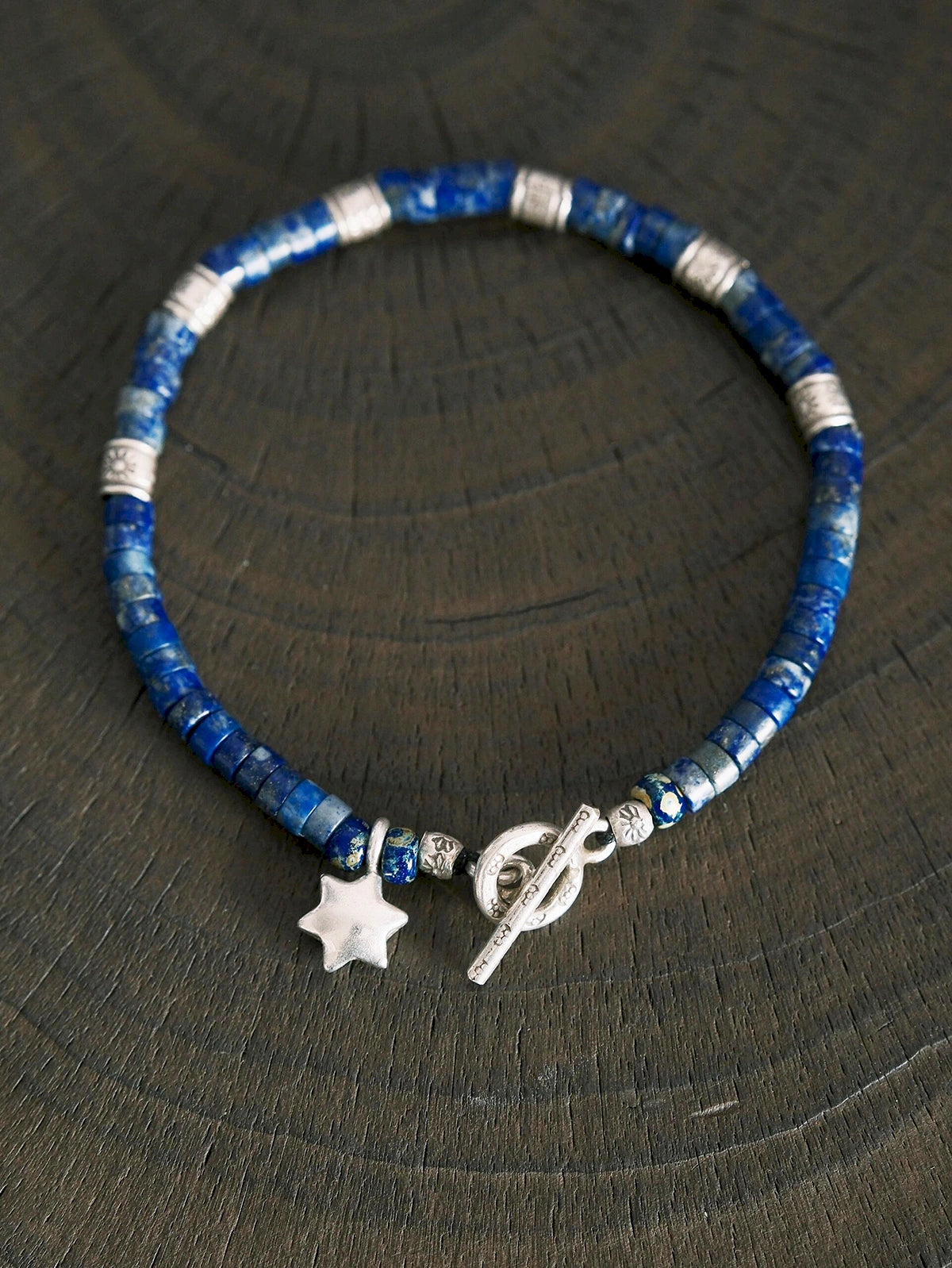 Identity Series | Blue Wayfinder | Lapis Lazuli, Fine Silver & Miyuki Bracelet