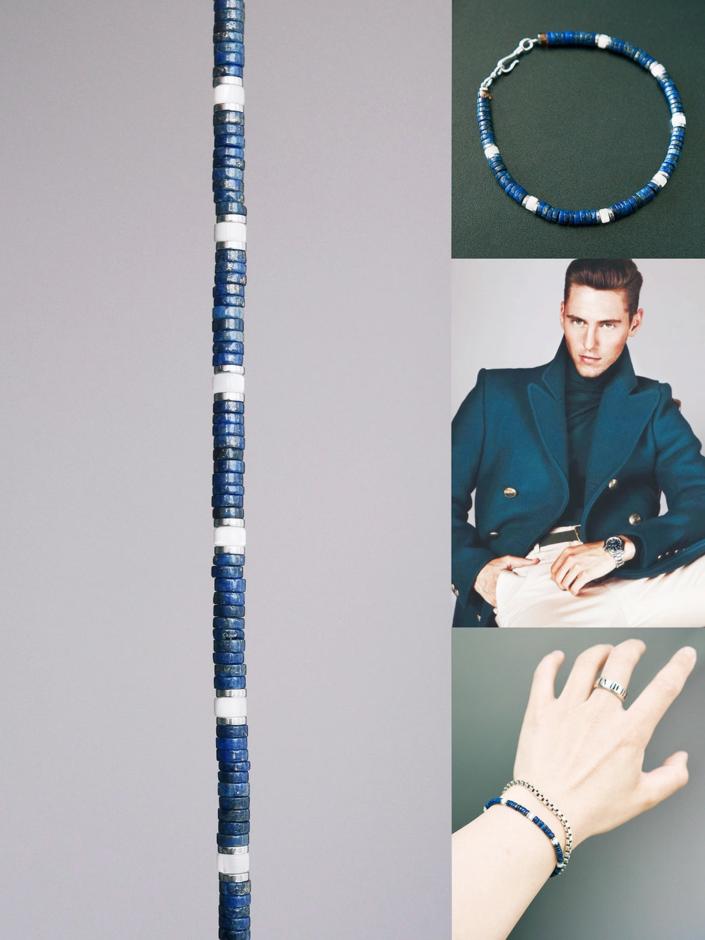 Urban Stoic Series | Blue Executive | Lapis Lazuli & Mother-of-Pearl Bracelet