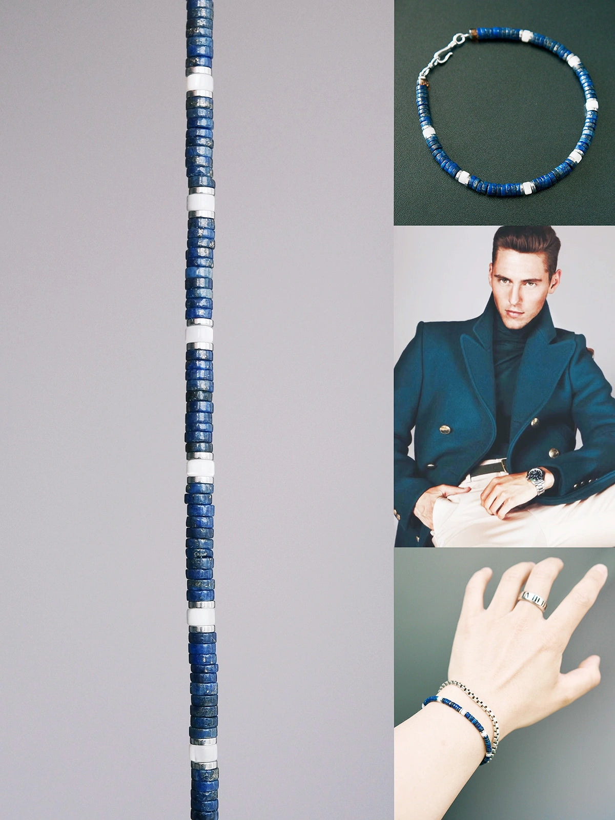 Urban Stoic Series | Blue Executive | Lapis Lazuli & Mother-of-Pearl Bracelet