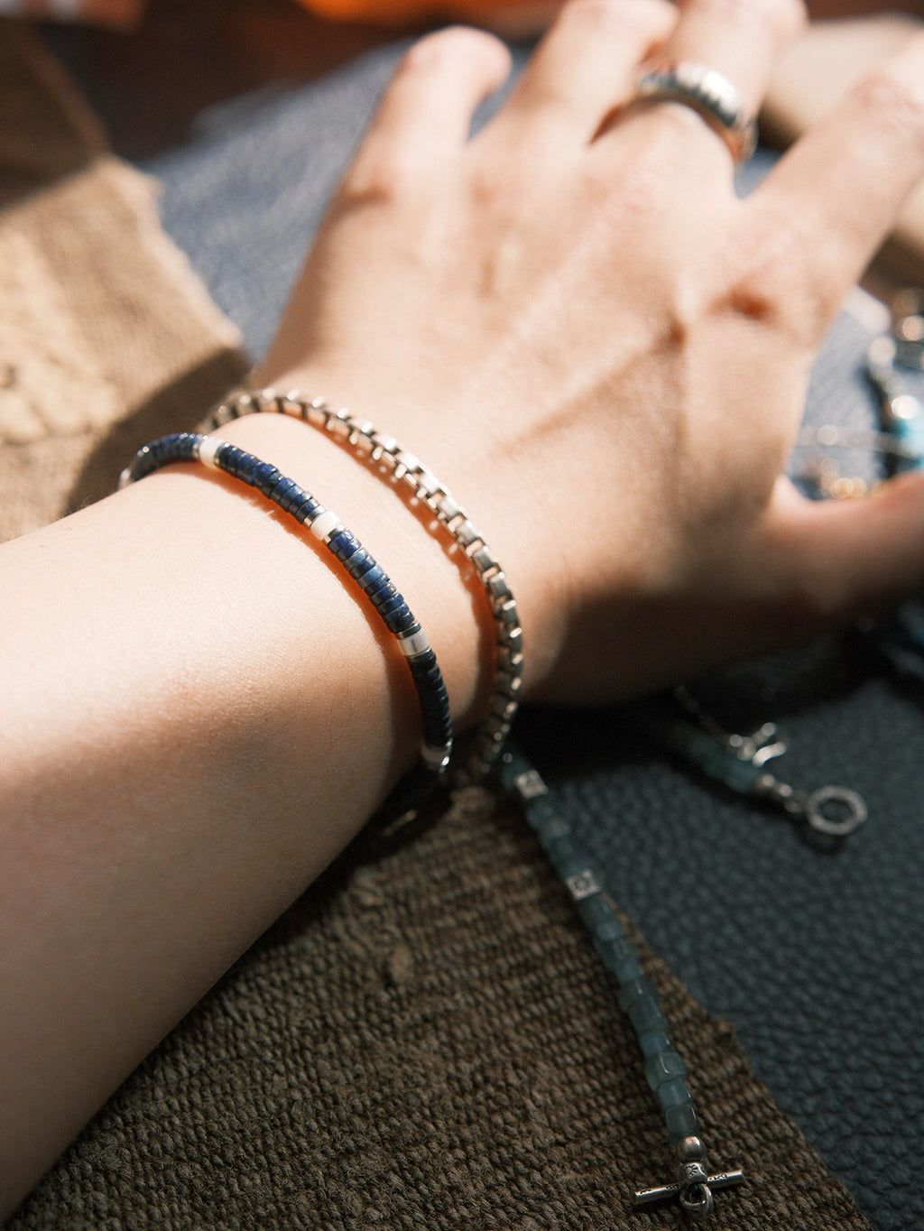 Urban Stoic Series | Blue Executive | Lapis Lazuli & Mother-of-Pearl Bracelet