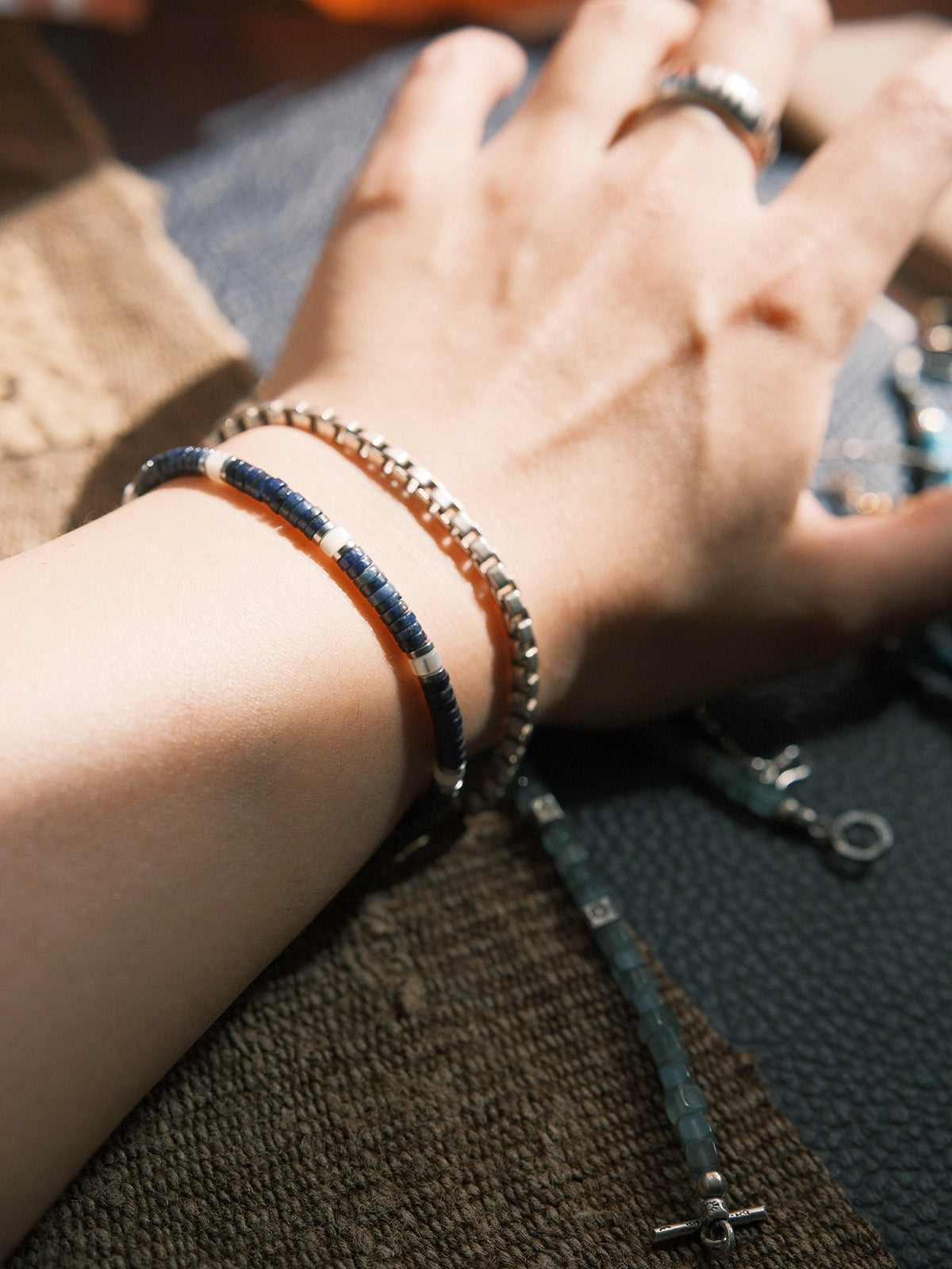 Urban Stoic Series | Blue Executive | Lapis Lazuli & Mother-of-Pearl Bracelet