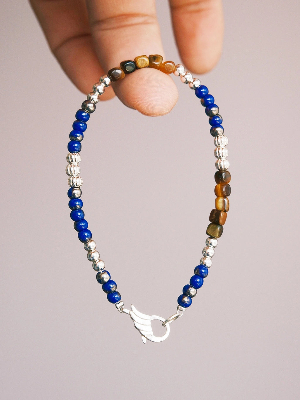 Identity Series | Silver Epoch | Tiger Eye, Sterling Silver & Colored-Glaze Bracelet