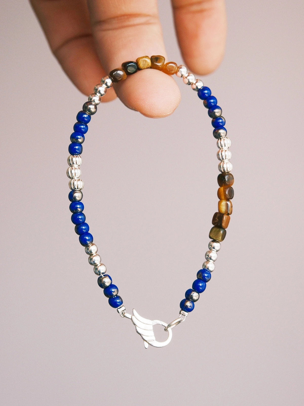 Identity Series | Silver Epoch | Tiger Eye, Sterling Silver & Colored-Glaze Bracelet