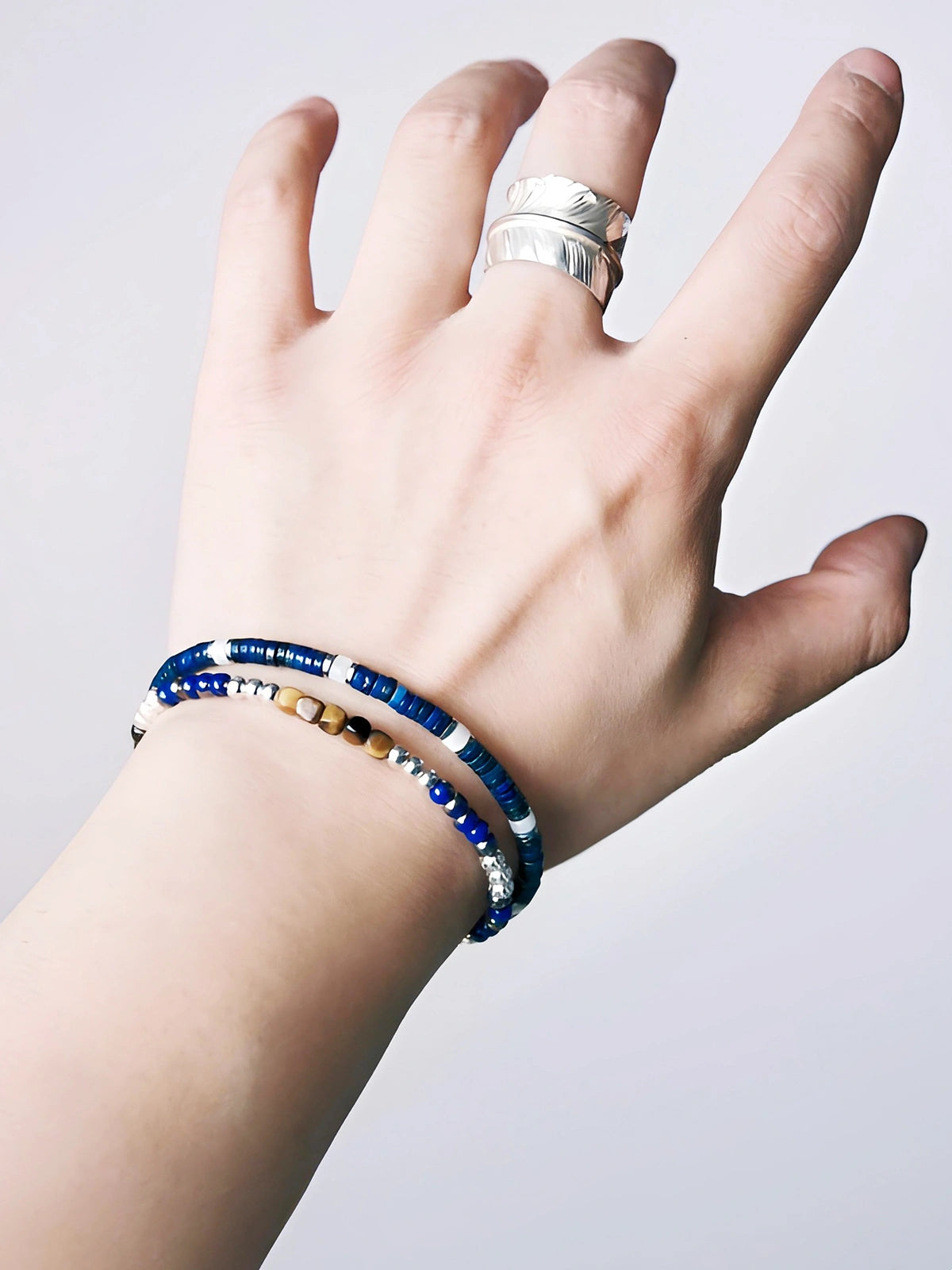 Identity Series | Silver Epoch | Tiger Eye, Sterling Silver & Colored-Glaze Bracelet