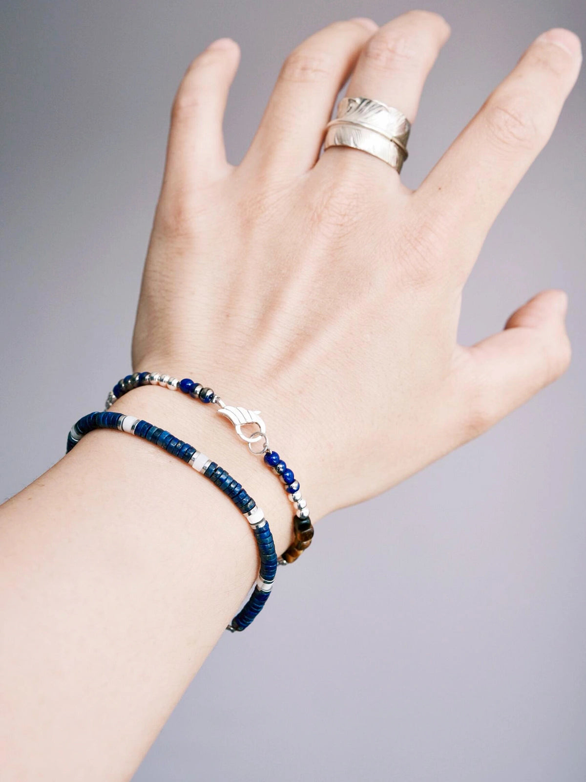 Identity Series | Silver Epoch | Tiger Eye, Sterling Silver & Colored-Glaze Bracelet