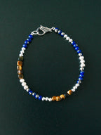 Identity Series | Silver Epoch | Tiger Eye, Sterling Silver & Colored-Glaze Bracelet