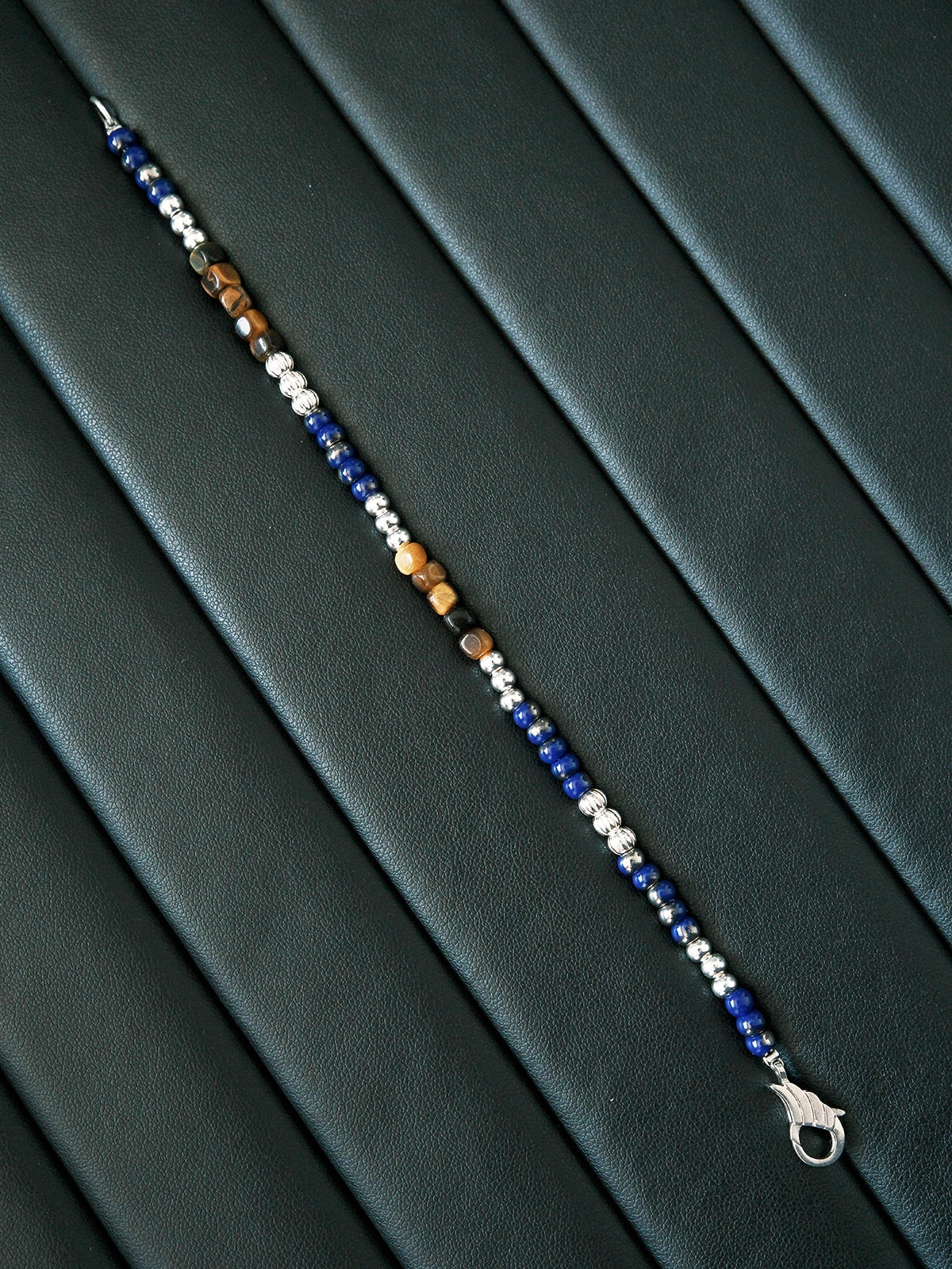 Identity Series | Silver Epoch | Tiger Eye, Sterling Silver & Colored-Glaze Bracelet