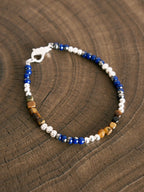 Identity Series | Silver Epoch | Tiger Eye, Sterling Silver & Colored-Glaze Bracelet
