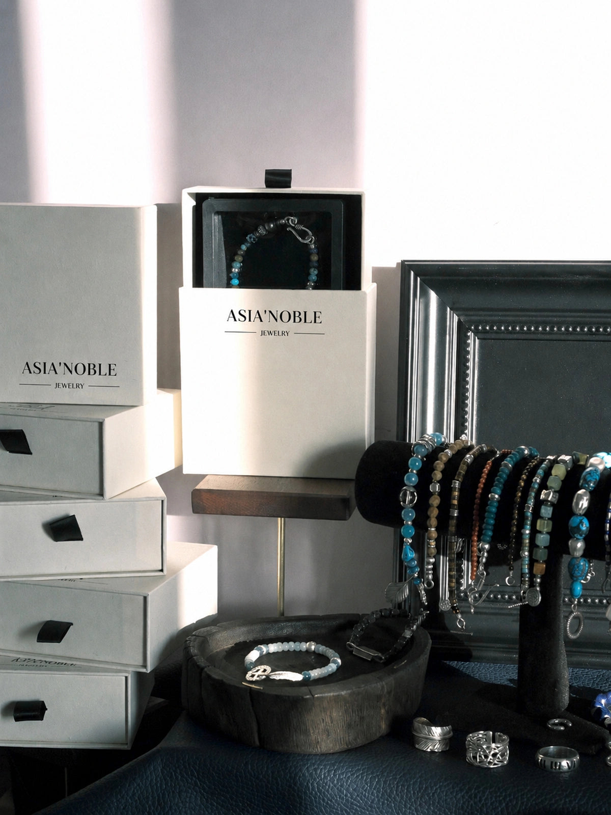 Identity Series | Silver Epoch | Tiger Eye, Sterling Silver & Colored-Glaze Bracelet