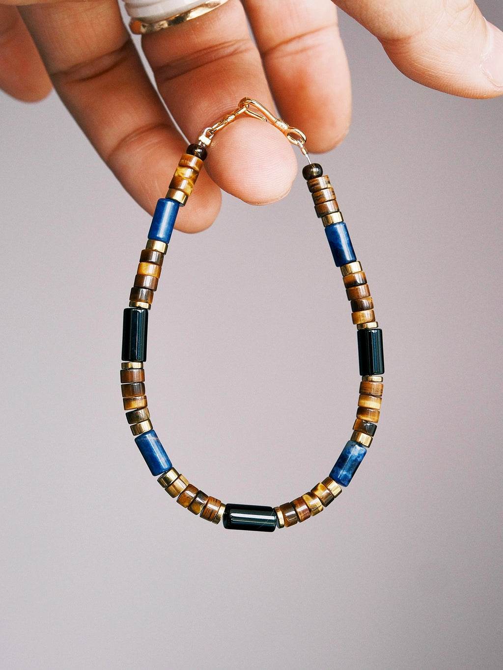 Urban Stoic Series | Blue Jazz | Tiger Eye, K2 Blue & Hematite Bracelet