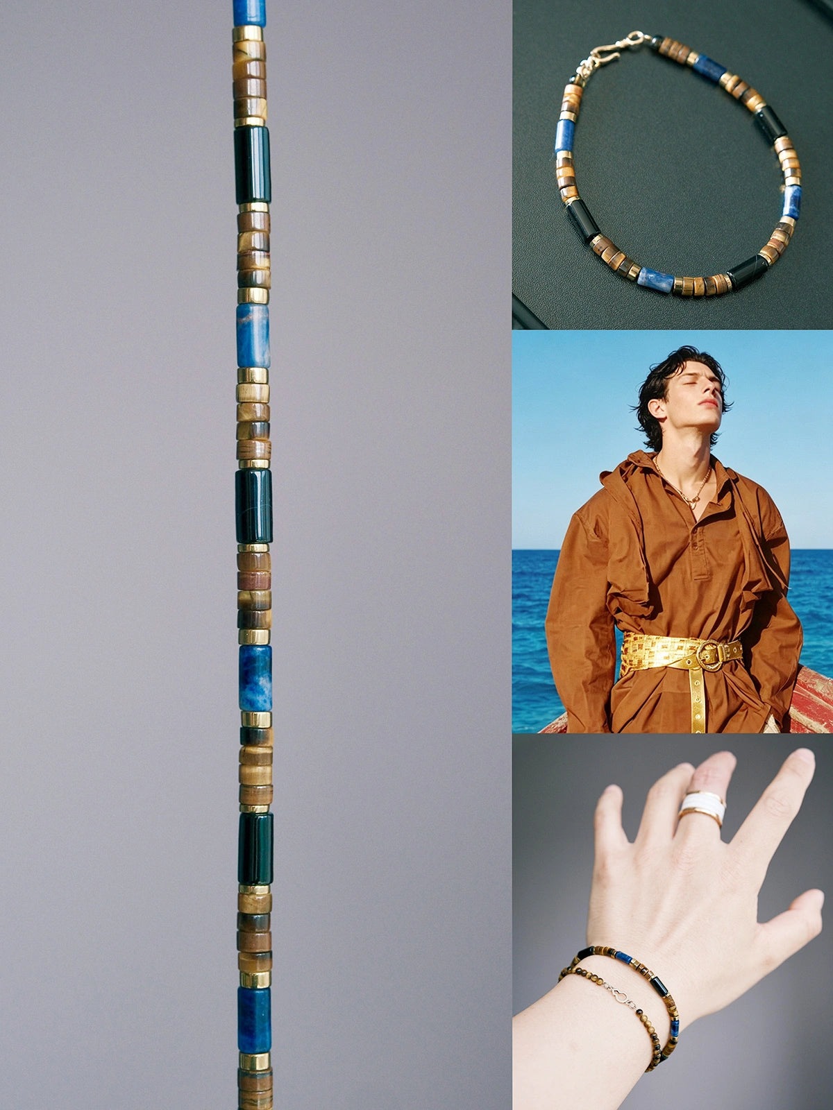 Urban Stoic Series | Blue Jazz | Tiger Eye, K2 Blue & Hematite Bracelet Secondary image