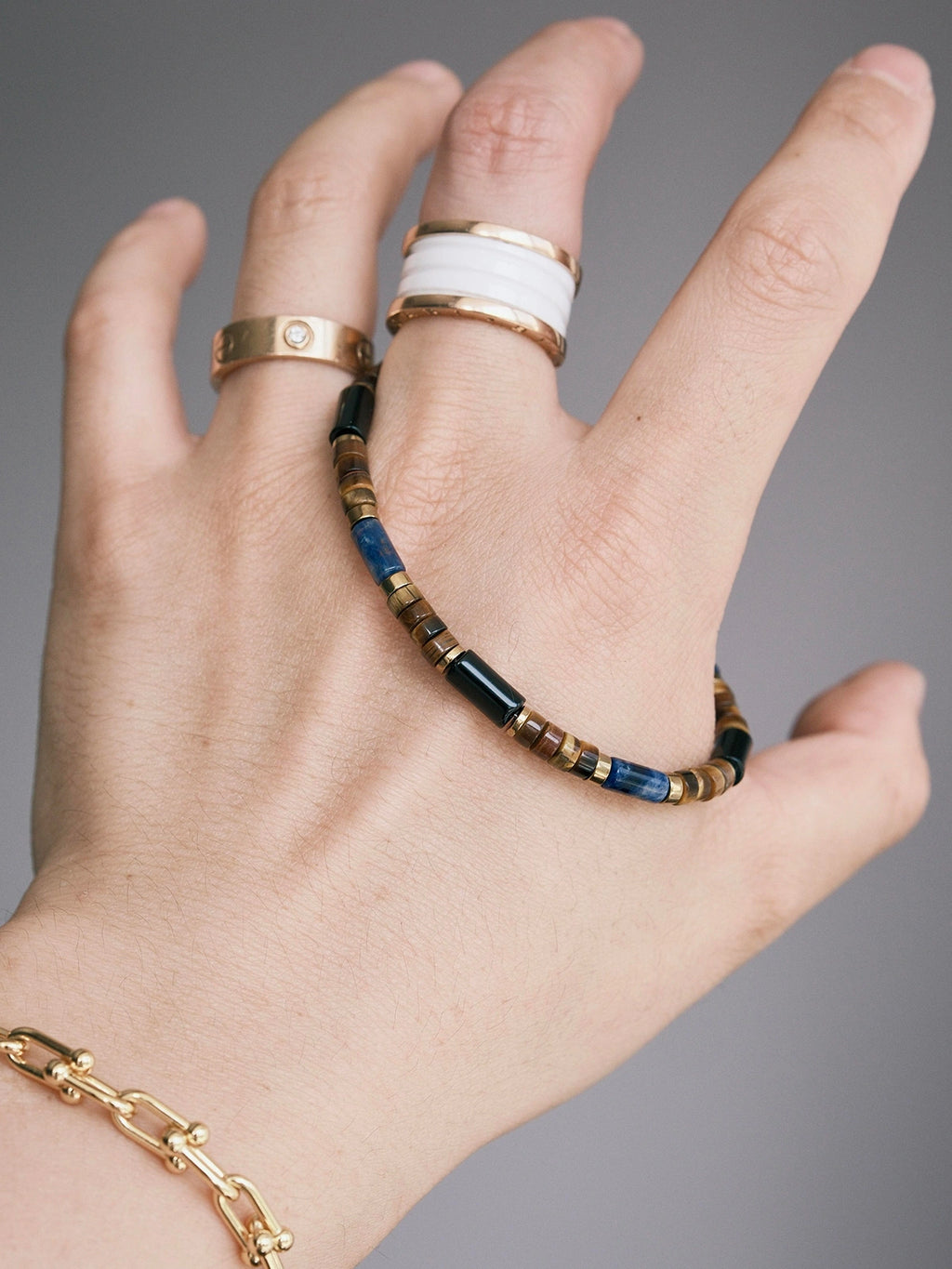 Urban Stoic Series | Blue Jazz | Tiger Eye, K2 Blue & Hematite Bracelet