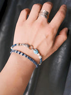 Mineral Soul Series | Blue Plume | Turquoise, Pearl & Silver Bracelet