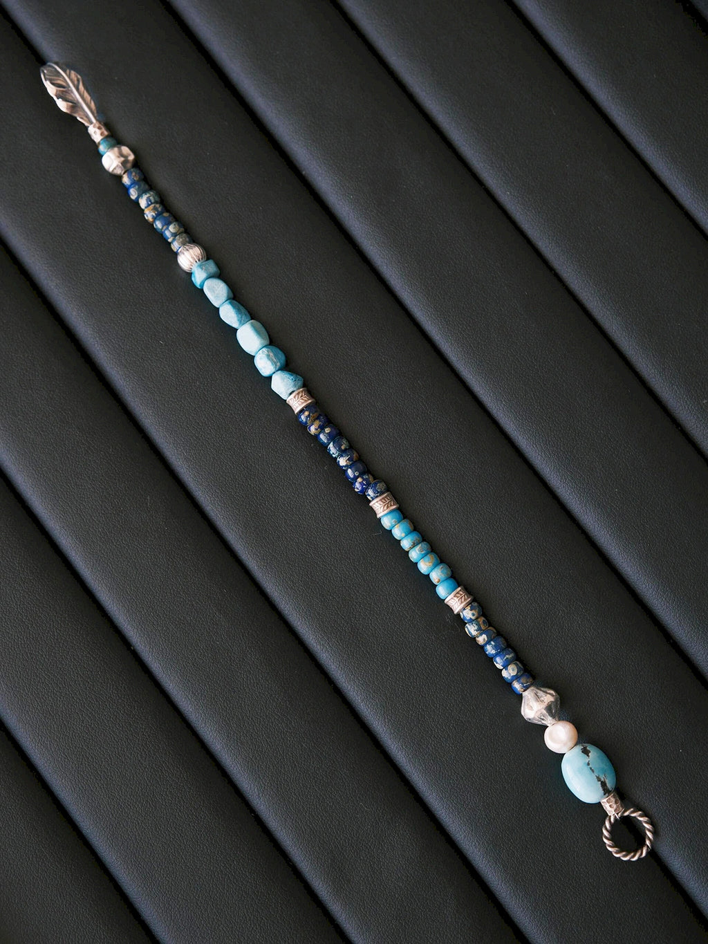 Mineral Soul Series | Blue Plume | Turquoise, Pearl & Silver Bracelet