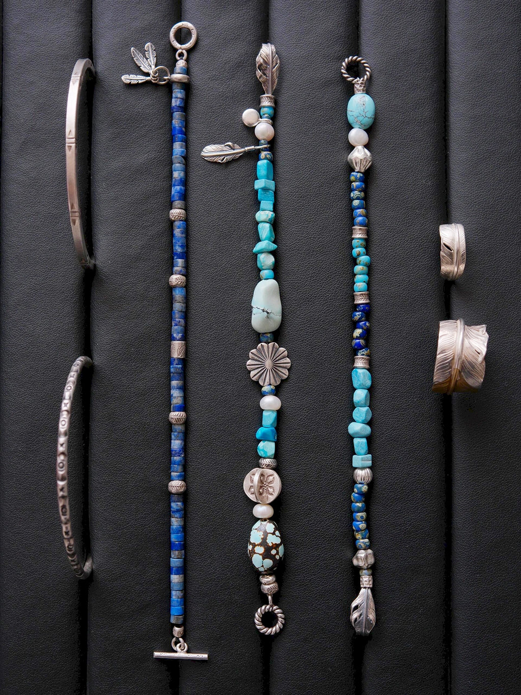 Mineral Soul Series | Blue Plume | Turquoise, Pearl & Silver Bracelet