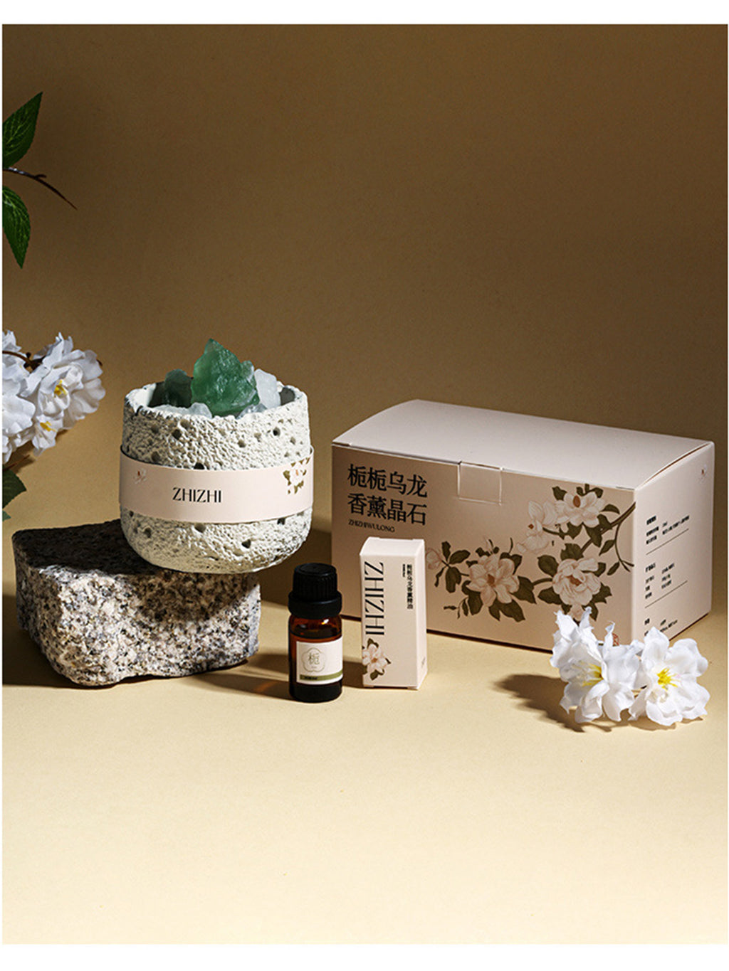 Crystal Aroma Diffuser – Natural Stone Essential Oil Diffuser for Home Relaxation & Aesthetic Decor