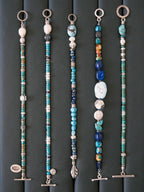 Meaningful gift for him, men’s turquoise and pearl bracelet from Mineral Soul Series with refined silver details