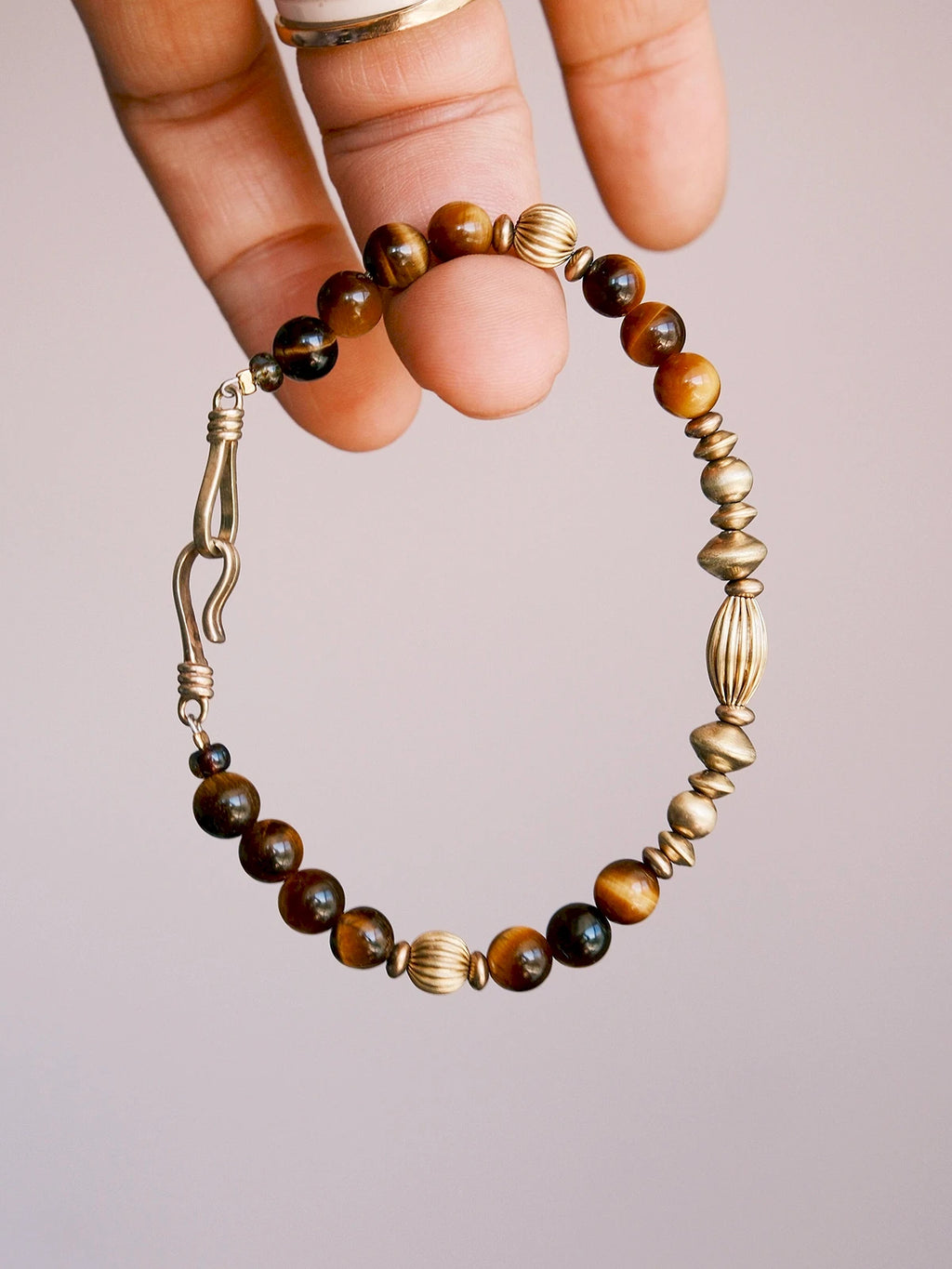 Urban Stoic Series | Golden Gaze | Tiger Eye & Refined Brass Bracelet