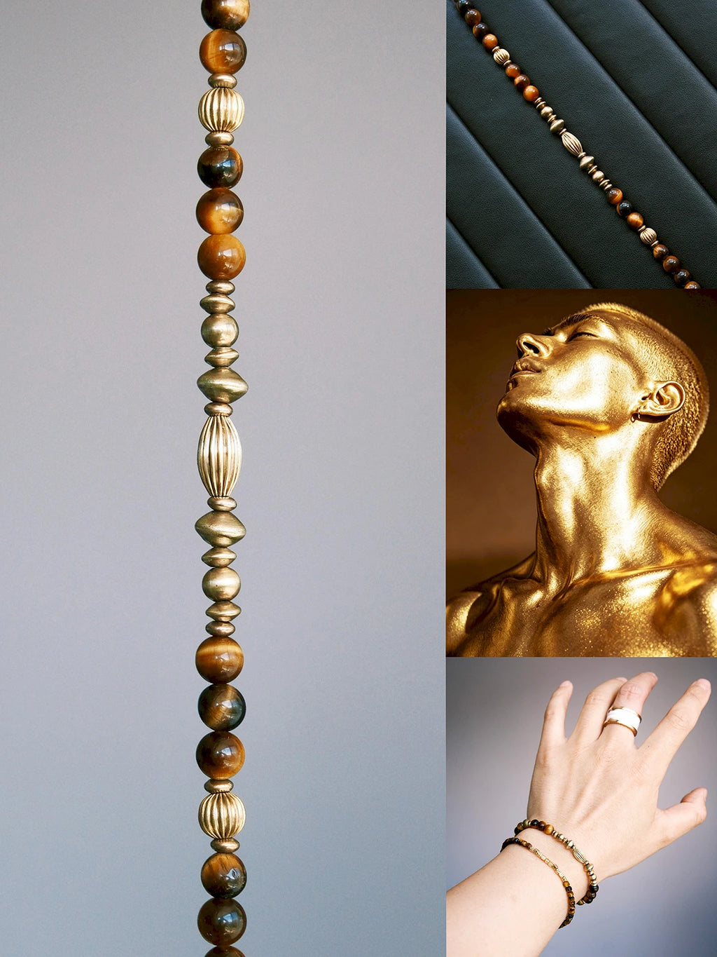 Urban Stoic Series | Golden Gaze | Tiger Eye & Refined Brass Bracelet