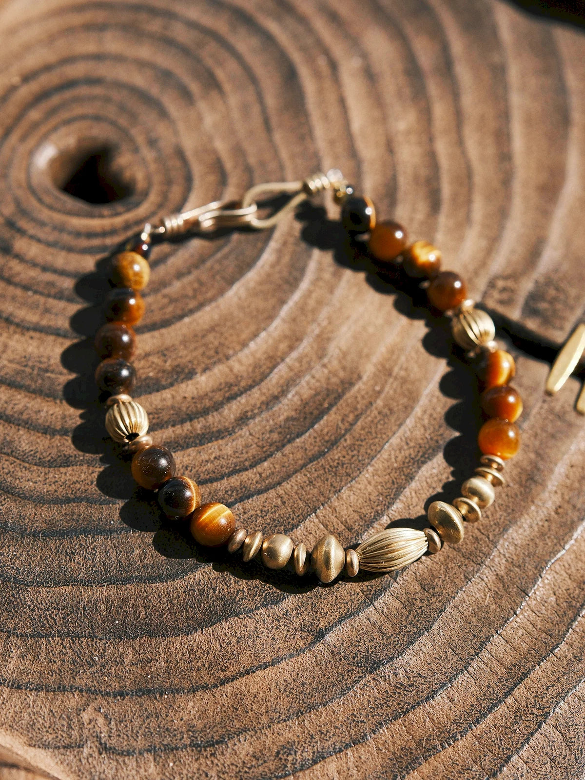 Urban Stoic Series | Golden Gaze | Tiger Eye & Refined Brass Bracelet