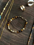 Urban Stoic Series | Golden Gaze | Tiger Eye & Refined Brass Bracelet
