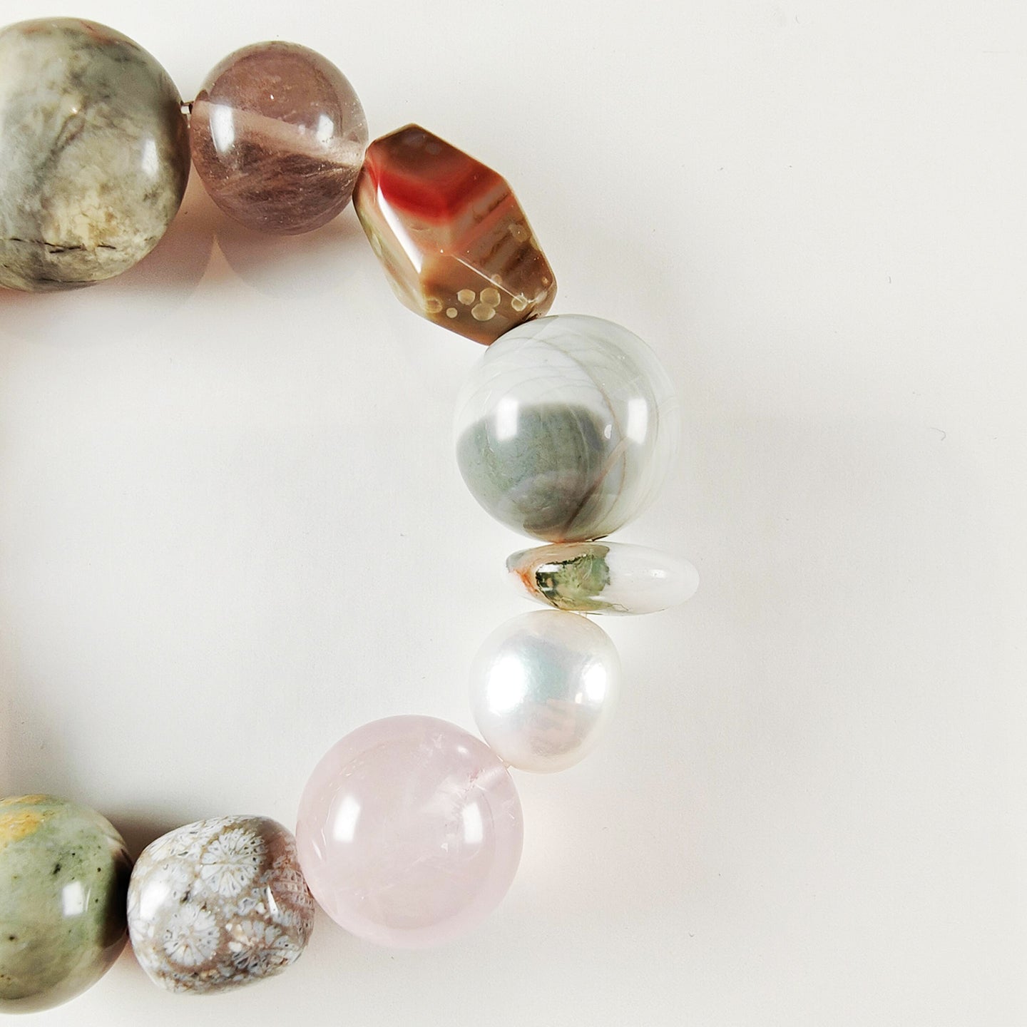 Monet-Inspired Gemstone Bracelet – Handmade Natural Crystal & Pearl Jewelry | Soft Aesthetic Meaningful Gift