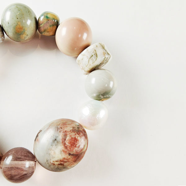 Monet-Inspired Gemstone Bracelet – Handmade Natural Crystal & Pearl Jewelry | Soft Aesthetic Meaningful Gift