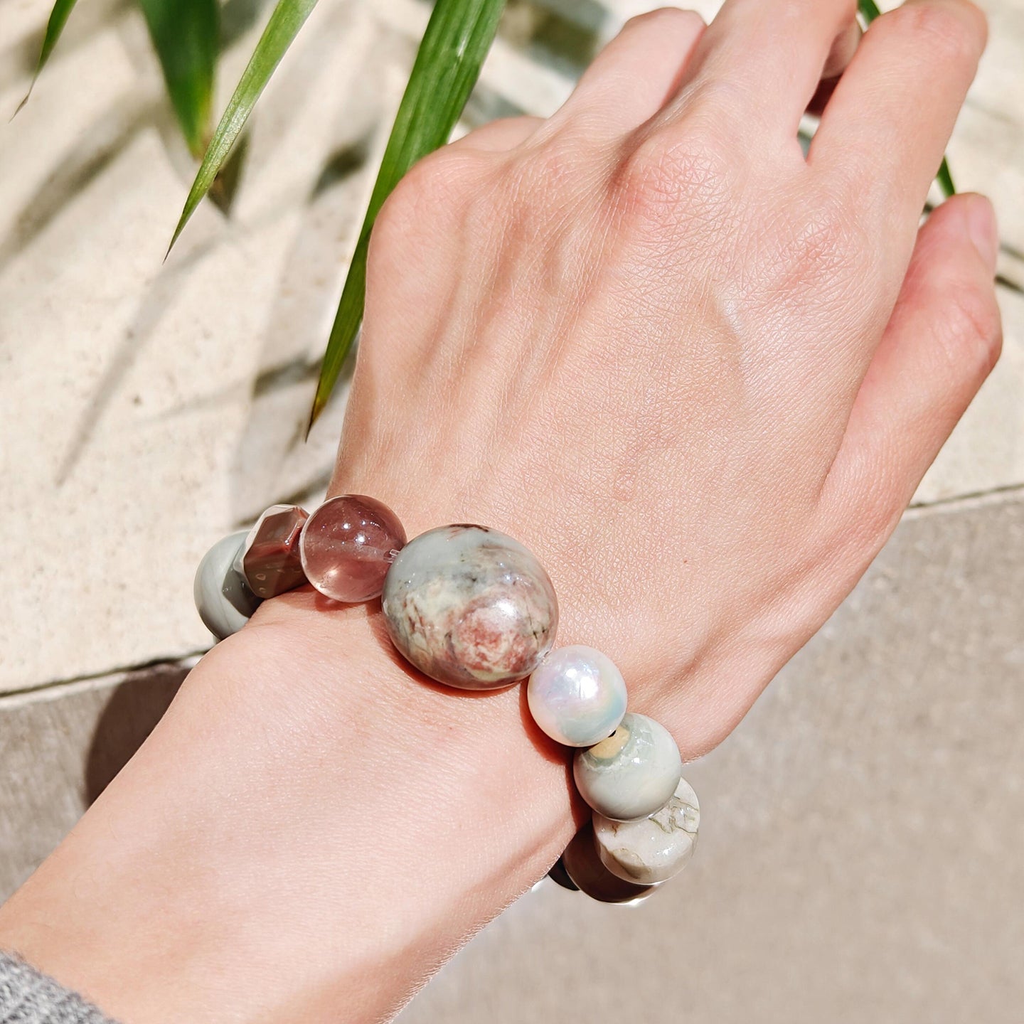 Monet-Inspired Gemstone Bracelet – Handmade Natural Crystal & Pearl Jewelry | Soft Aesthetic Meaningful Gift