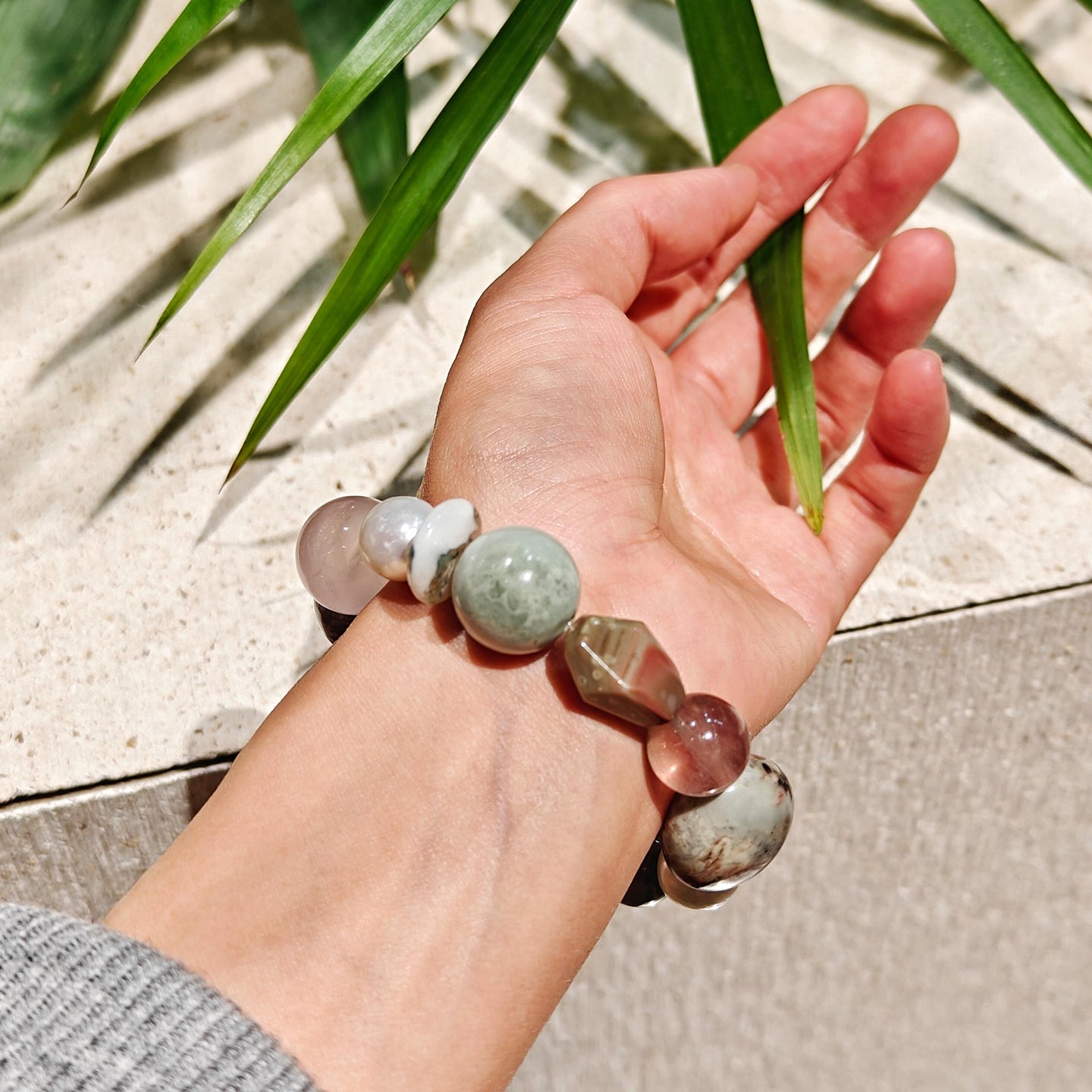 Monet-Inspired Gemstone Bracelet – Handmade Natural Crystal & Pearl Jewelry | Soft Aesthetic Meaningful Gift