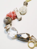 Rock Bloom Rhodochrosite & Clear Quartz Bracelet – Handmade Natural Crystal Gift for Women