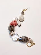 Rock Bloom Rhodochrosite & Clear Quartz Bracelet – Handmade Natural Crystal Gift for Women