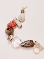 Rock Bloom Rhodochrosite & Clear Quartz Bracelet – Handmade Natural Crystal Gift for Women