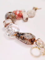 Rock Bloom Rhodochrosite & Clear Quartz Bracelet – Handmade Natural Crystal Gift for Women