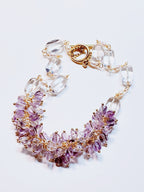 Amethyst & Clear Quartz Statement Necklace – Handmade Spring Light Crystals
