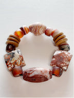 Ancient Earth Agate Bracelet – Handmade Vintage Natural Stone Jewelry Inspired by Egyptian Desert Tones