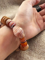 Ancient Earth Agate Bracelet – Handmade Vintage Natural Stone Jewelry Inspired by Egyptian Desert Tones