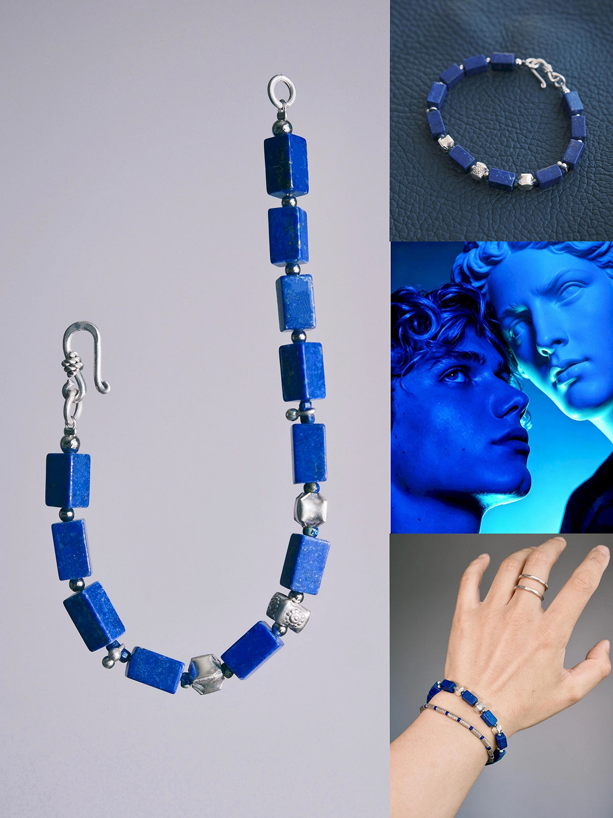 Identity Series | Blue Vanguard | Lapis Lazuli & 990 Fine Silver Bracelet Secondary image