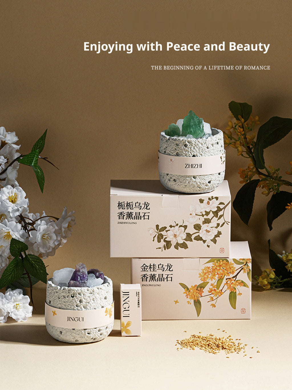 Crystal Aroma Diffuser – Natural Stone Essential Oil Diffuser for Home Relaxation & Aesthetic Decor