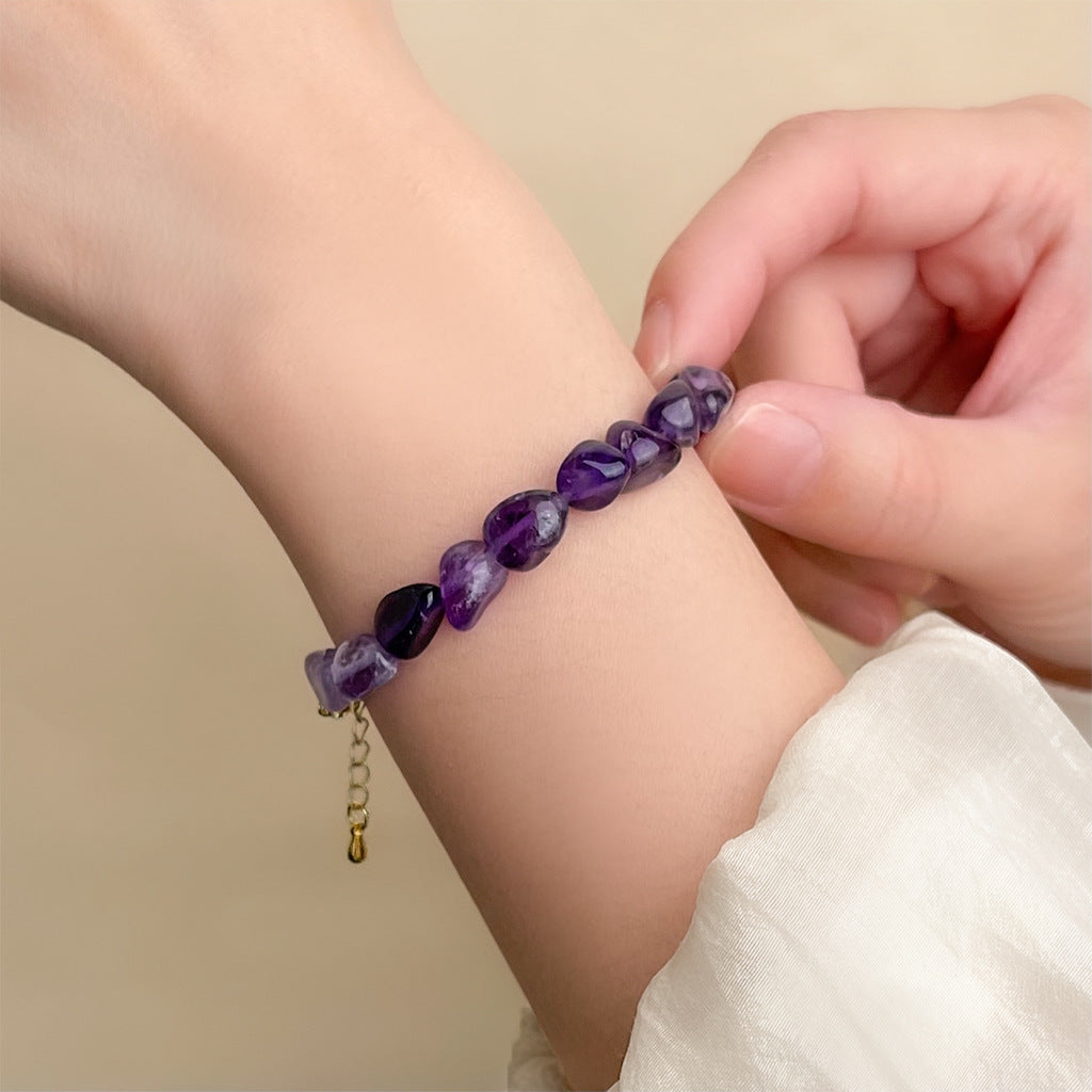 Exquisite Natural Amethyst Bracelet Niche Design Handmade Oriental Style Jewelry Gift