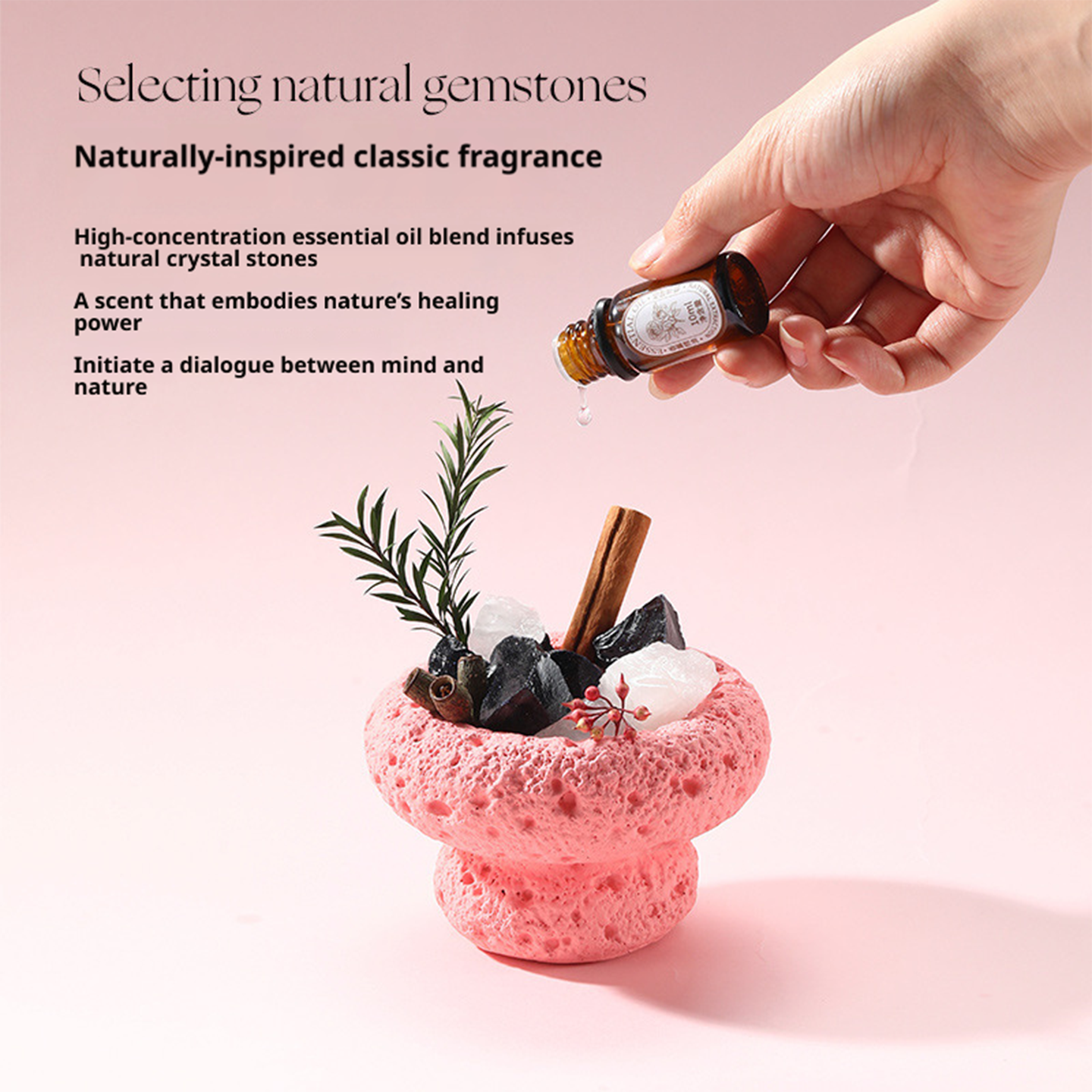 Crystal Aroma Diffuser – Natural Stone Essential Oil Diffuser for Home Relaxation & Aesthetic Decor Secondary image