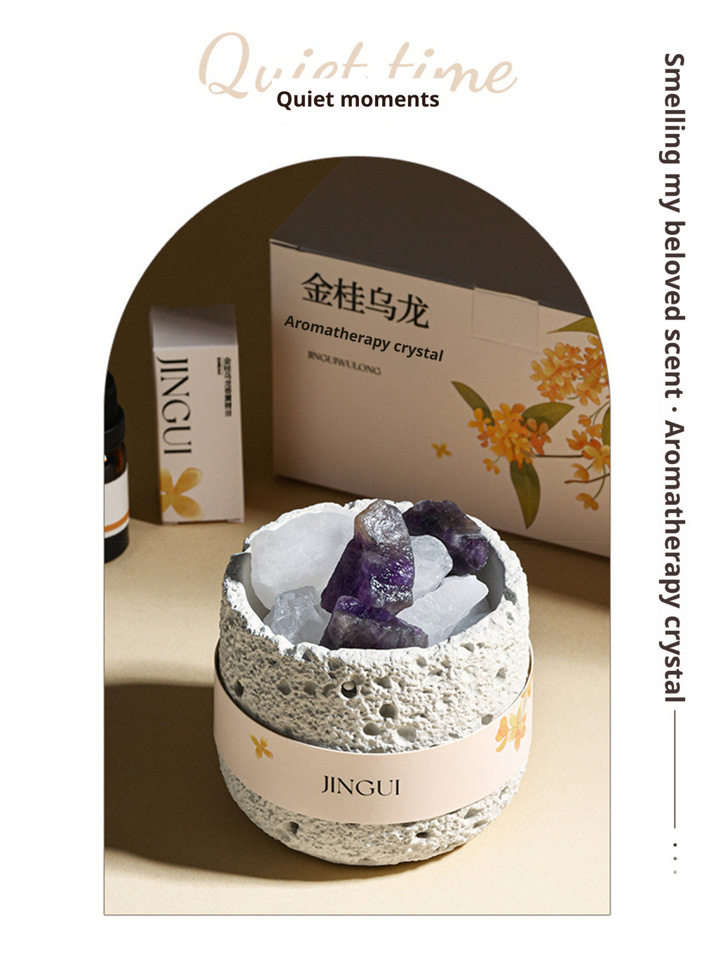 Crystal Aroma Diffuser – Natural Stone Essential Oil Diffuser for Home Relaxation & Aesthetic Decor