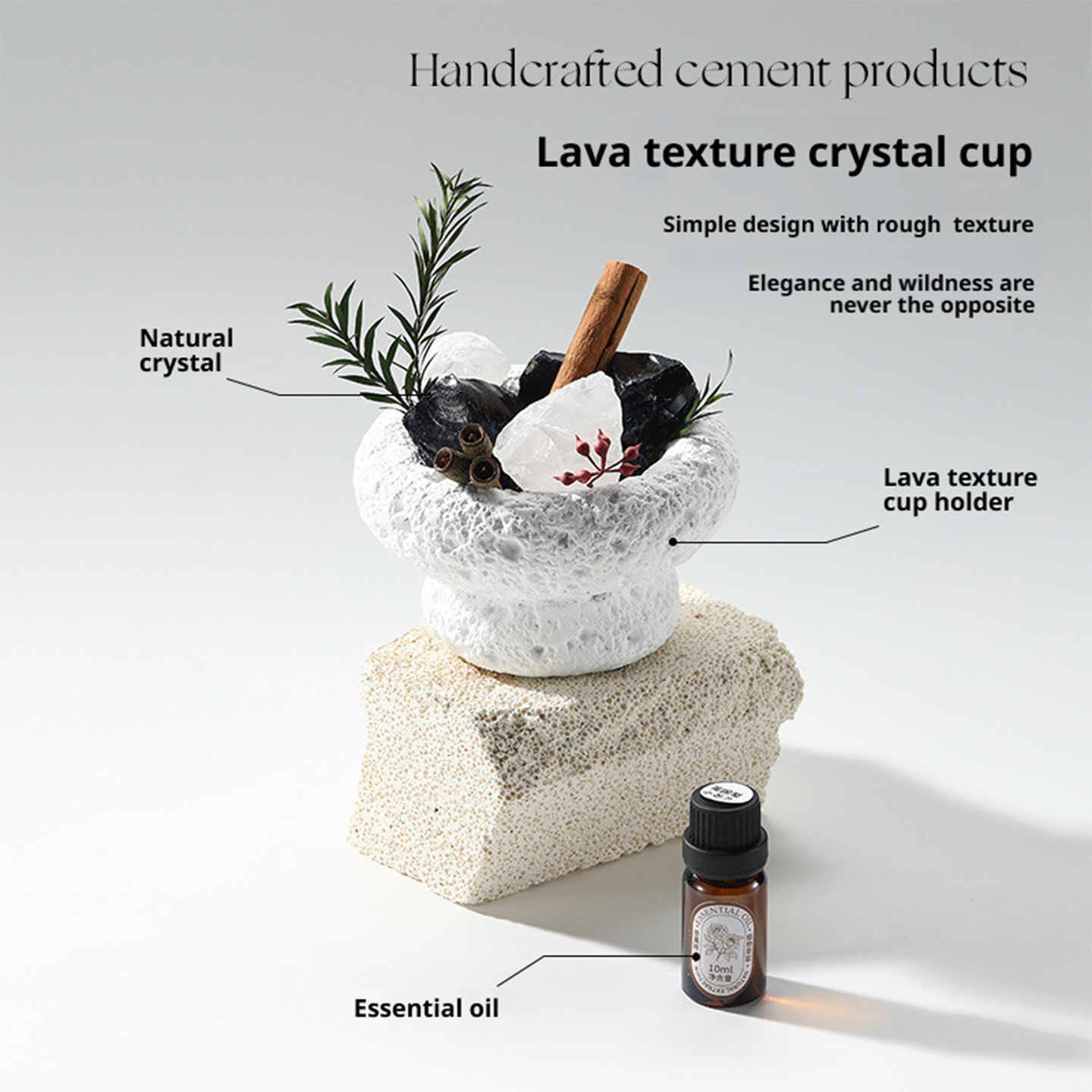 Crystal Aroma Diffuser – Natural Stone Essential Oil Diffuser for Home Relaxation & Aesthetic Decor