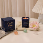 Crystal Infused Scented Candle – Natural Gemstone Aromatherapy Candle Gift, Aesthetic Home Decor, Relaxation & Healing Candle