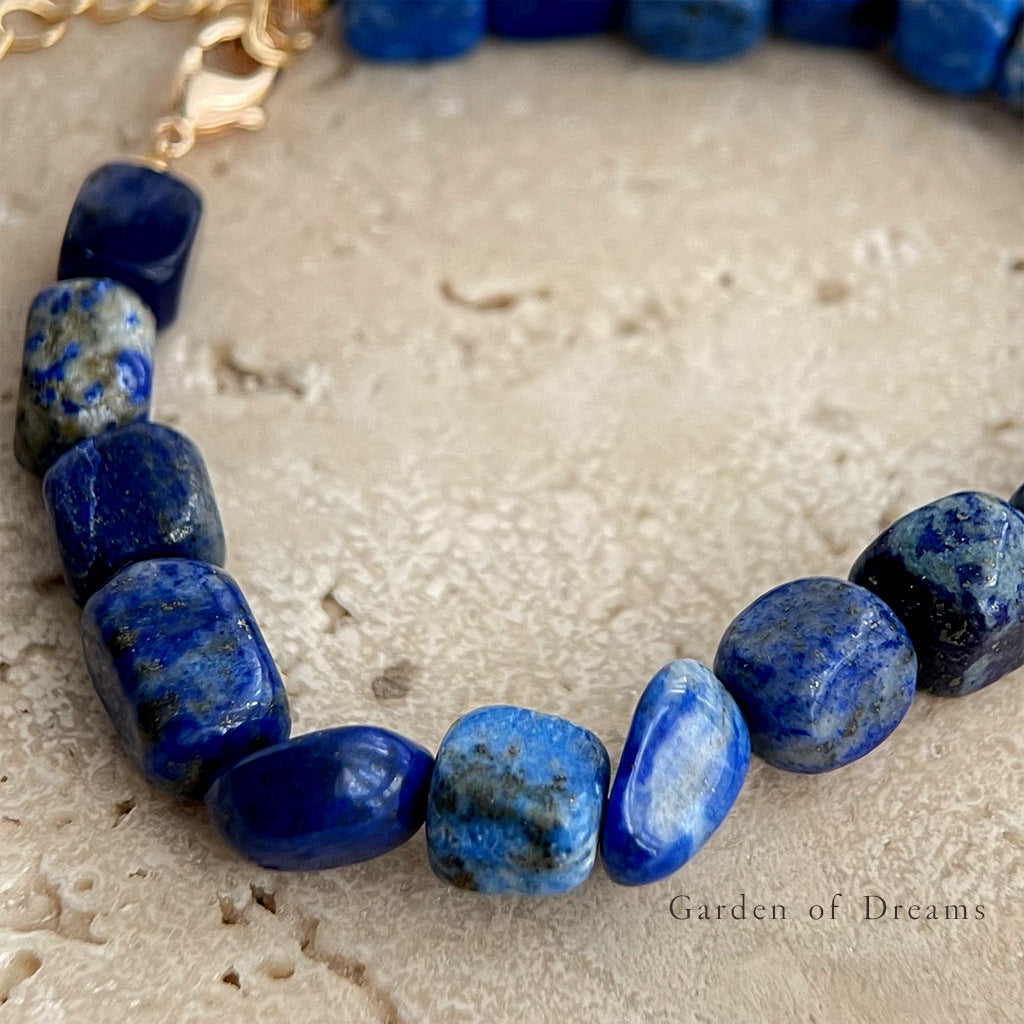 Exquisite Lapis Lazuli Stackable Bracelet Vintage Oriental Style Jewelry Small Niche Design Gift Secondary image