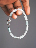 Mineral Soul Series | Frost Signal | Burmese Jade & Refined Silver-Tone Bracelet