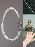 Mineral Soul Series | Frost Signal | Burmese Jade & Refined Silver-Tone Bracelet