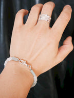 Mineral Soul Series | Frost Signal | Burmese Jade & Refined Silver-Tone Bracelet