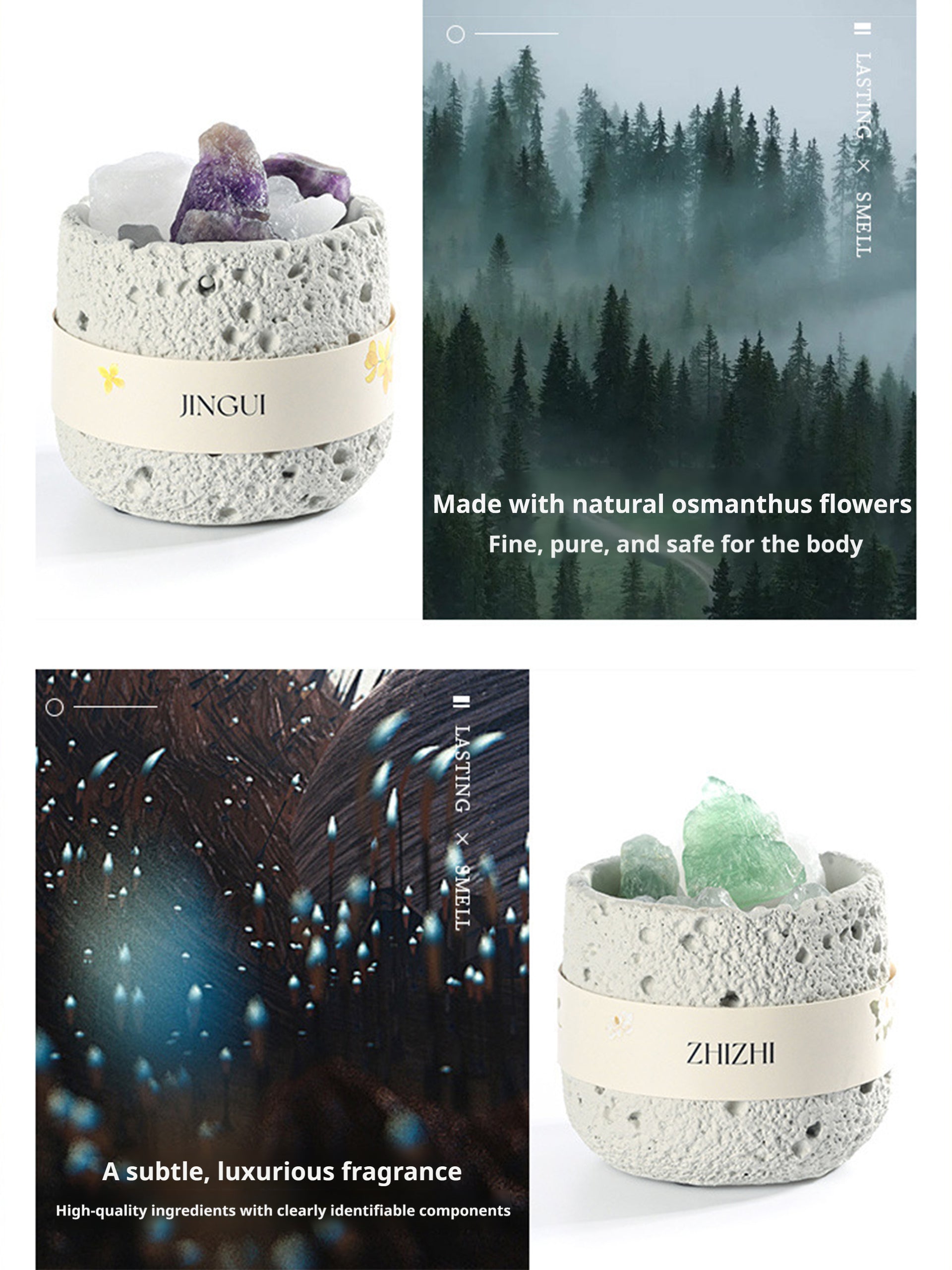 Crystal Aroma Diffuser – Natural Stone Essential Oil Diffuser for Home Relaxation & Aesthetic Decor